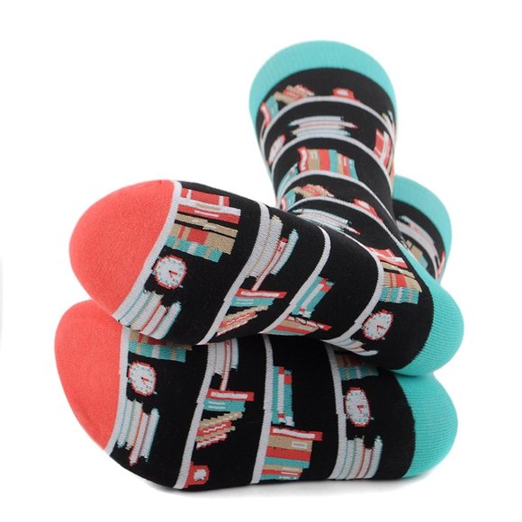 Men's Book Shelves Novelty Socks - Picture 2 of 4